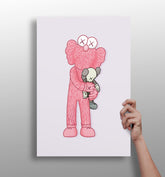 Hugging Kaws Aluminum Print.